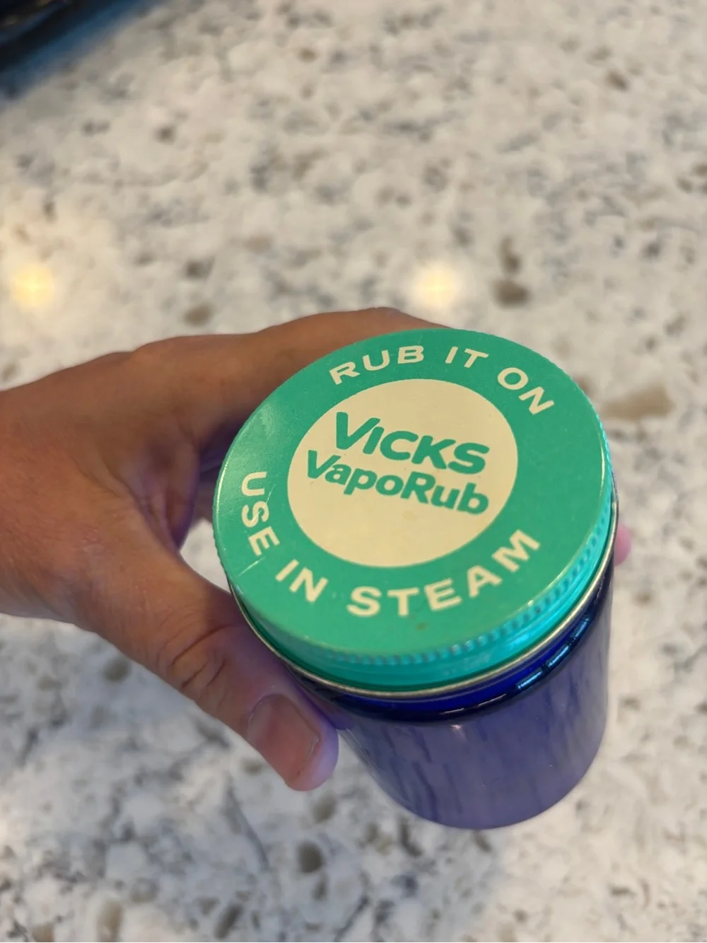 Vicks VapoRub Soothing Steam Rub blue bottle